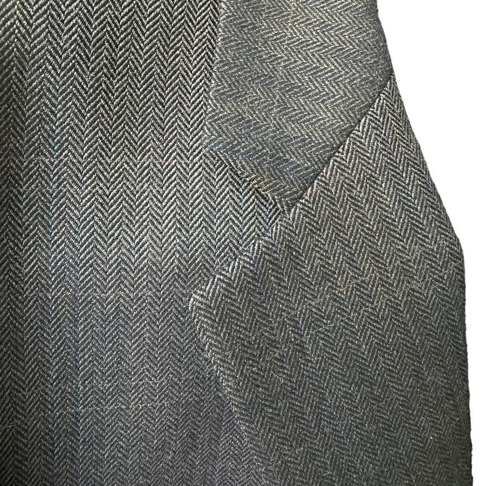 Ralph Lauren 100% Wool Sports Coat Elbow Patches‎ Brown Black Herringbone 42L